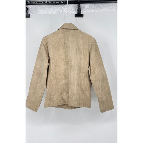 Mossimo Tan Women's Genuine Leather Animal Print Jacket Long‎ Sleeve Size Medium - Picture 5 of 8